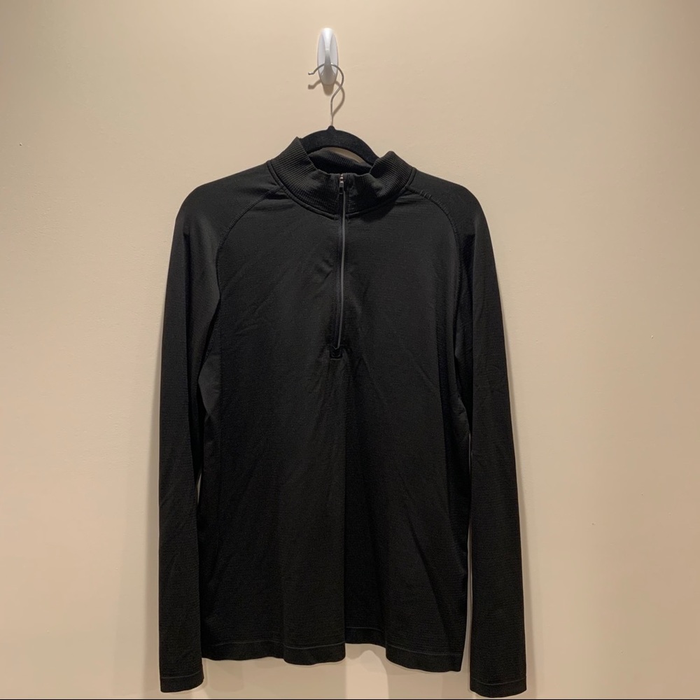 lululemon men’s ls large black 1/4 zip